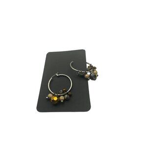 Multicolored Beaded Closed Hoop Earrings